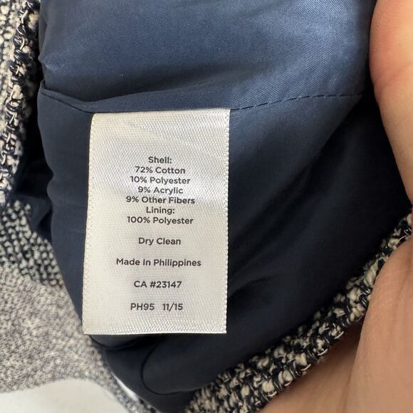 Talbots Tweed Jacket Womens S Petite‎ Blue 3/4 Sleeve Office NWOT - Picture 4 of 9